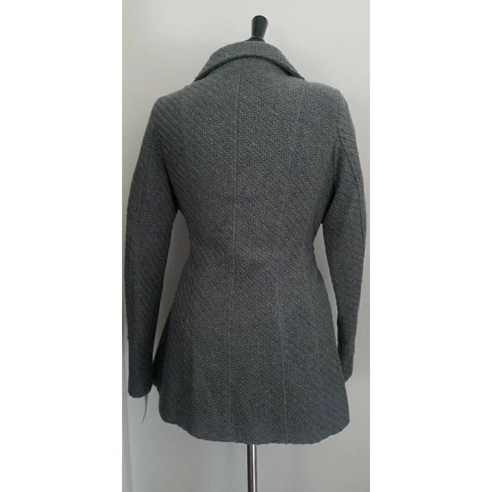 NWT Women's I.N.C. International Concepts Textured Wrap Coat in Charcoal Size S - Picture 6 of 11